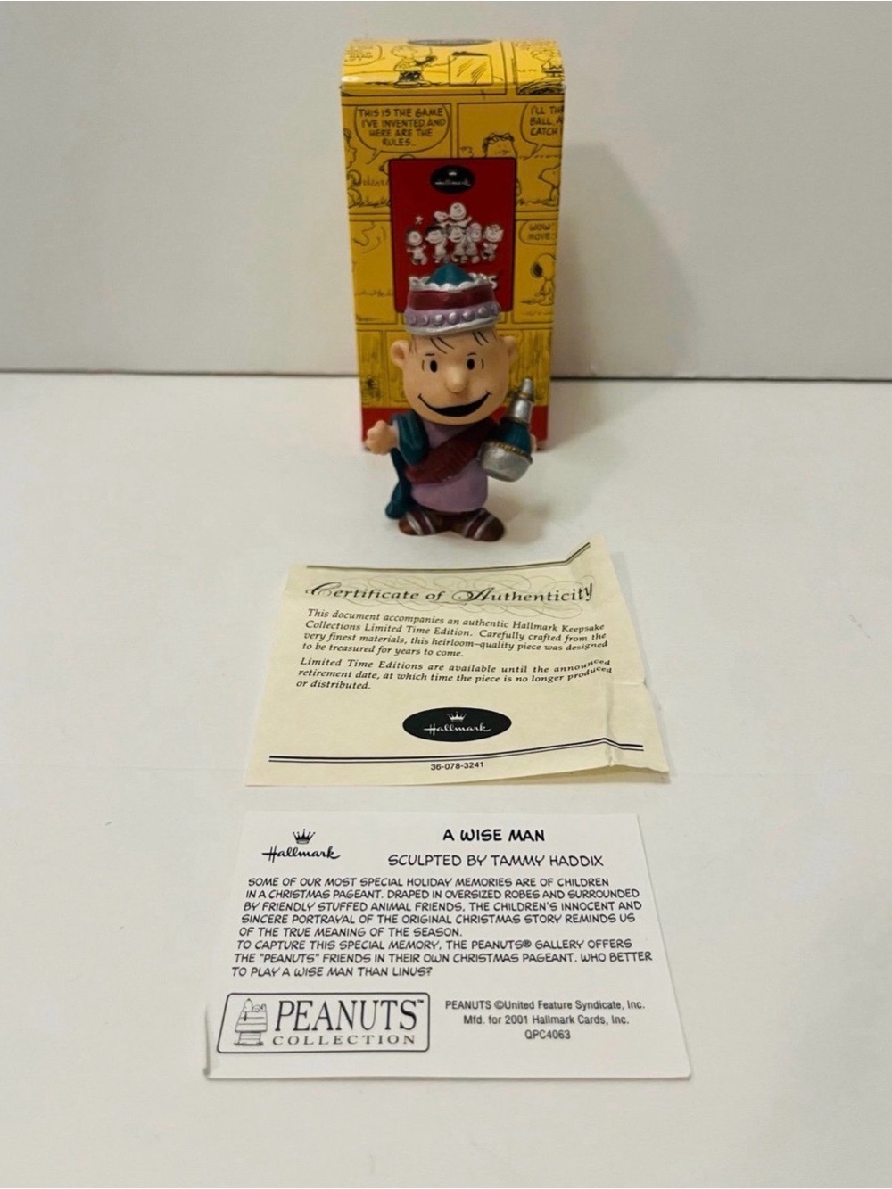 Hallmark Peanuts Gallery A Wise Man Linus Vintage Limited Ed. Christmas Figurine